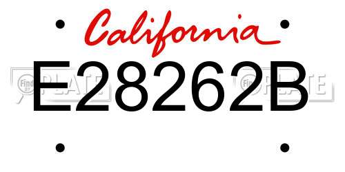 E28262B California License Plate