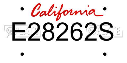 E28262S California License Plate