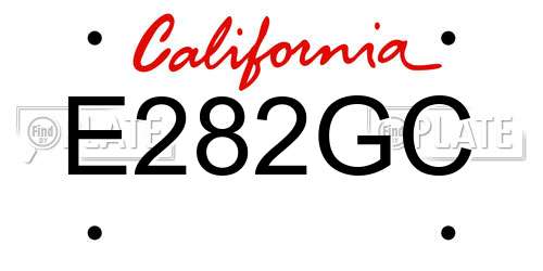E282GC California License Plate