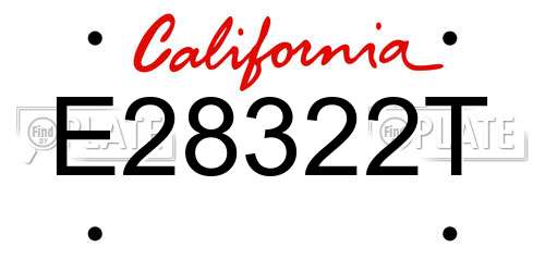 E28322T California License Plate