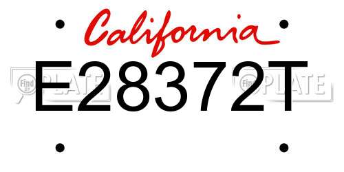 E28372T California License Plate