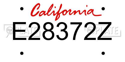 E28372Z California License Plate
