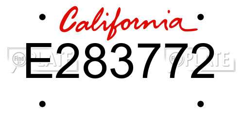 E283772 California License Plate
