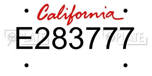 E283777 California License Plate