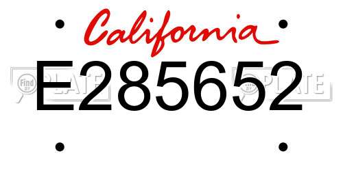 E285652 California License Plate