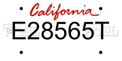 E28565T California License Plate