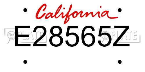 E28565Z California License Plate
