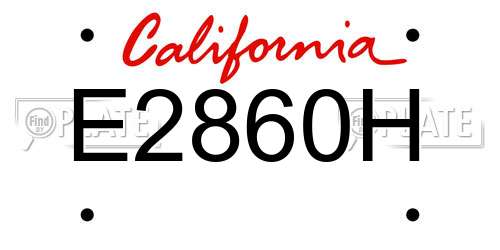E2860H California License Plate