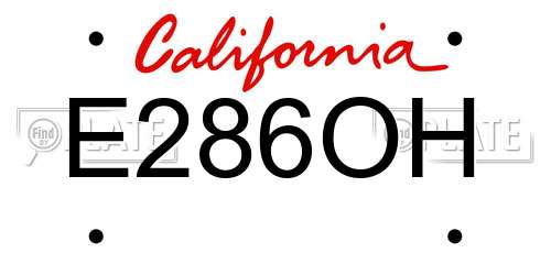 E286OH California License Plate