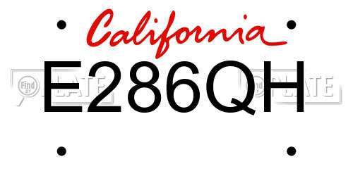 E286QH California License Plate