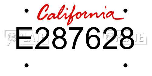 E287628 California License Plate