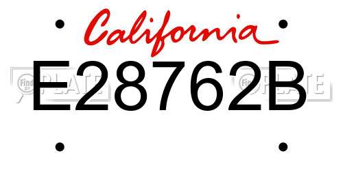 E28762B California License Plate