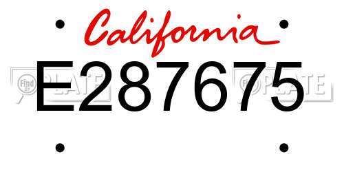 E287675 California License Plate