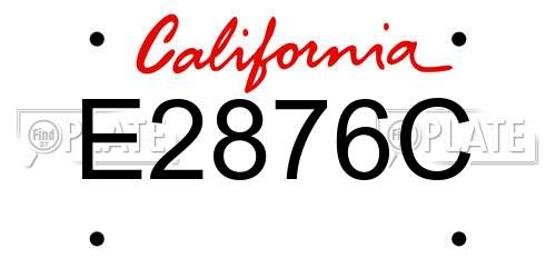 E2876C California License Plate