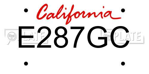 E287GC California License Plate