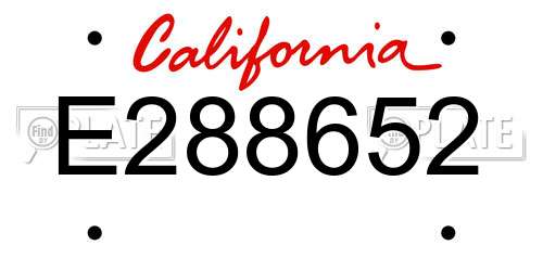E288652 California License Plate