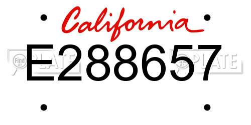 E288657 California License Plate