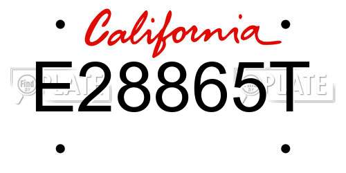 E28865T California License Plate