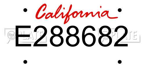 E288682 California License Plate