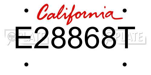 E28868T California License Plate