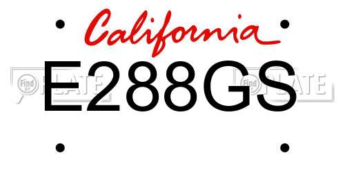 E288GS California License Plate