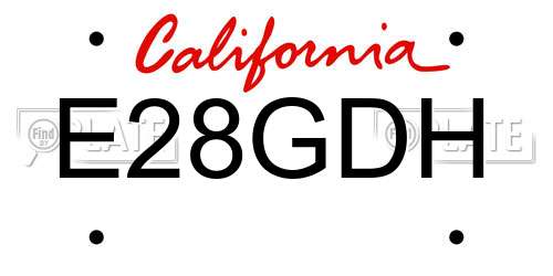 E28GDH California License Plate