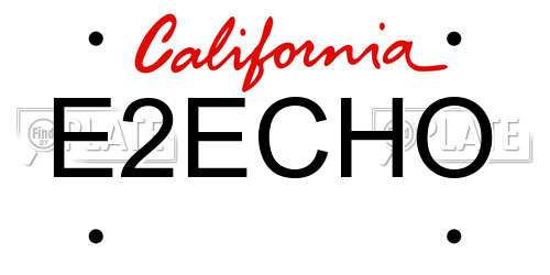 E2ECHO California License Plate