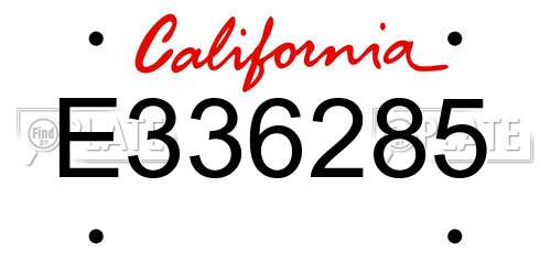 E336285 California License Plate