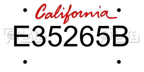 E35265B California License Plate