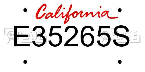 E35265S California License Plate