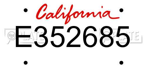E352685 California License Plate