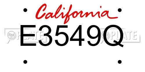 E3549Q California License Plate