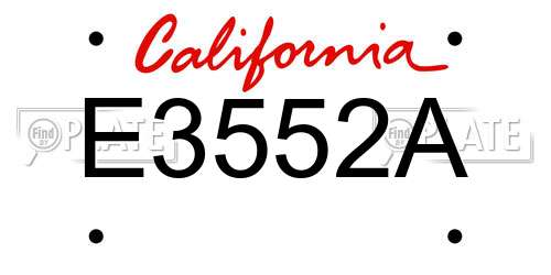E3552A California License Plate