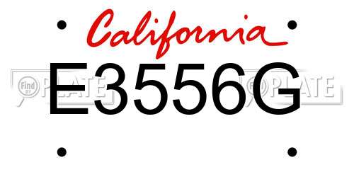 E3556G California License Plate