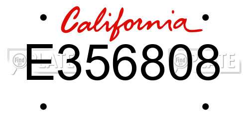 E356808 California License Plate
