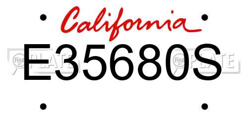 E35680S California License Plate