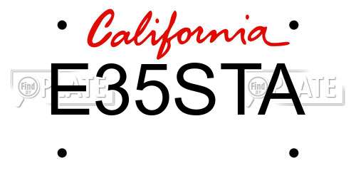 E35STA California License Plate