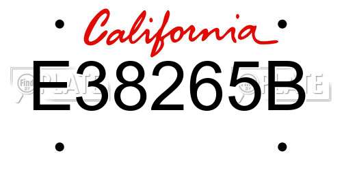 E38265B California License Plate