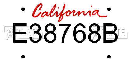 E38768B California License Plate