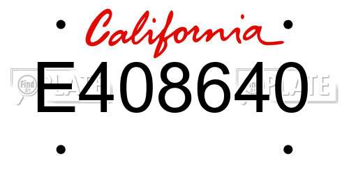 E408640 California License Plate