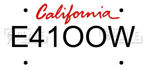 E41OOW California License Plate