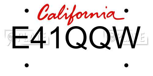 E41QQW California License Plate