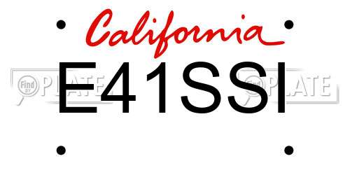 E41SSI California License Plate