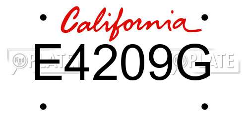 E4209G California License Plate