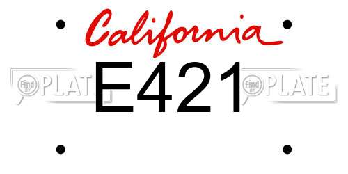 E421 California License Plate