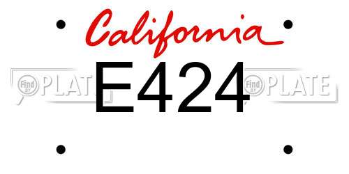 E424 California License Plate