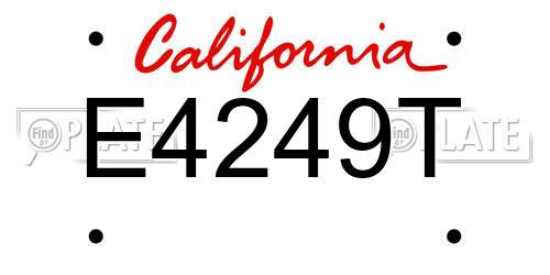 E4249T California License Plate