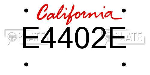 E4402E California License Plate