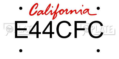 E44CFC California License Plate