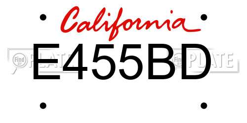 E455BD California License Plate